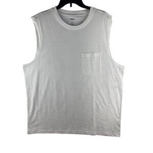 Sonoma Mens  XL Muscle Tank Top Sleeveless White Pocket